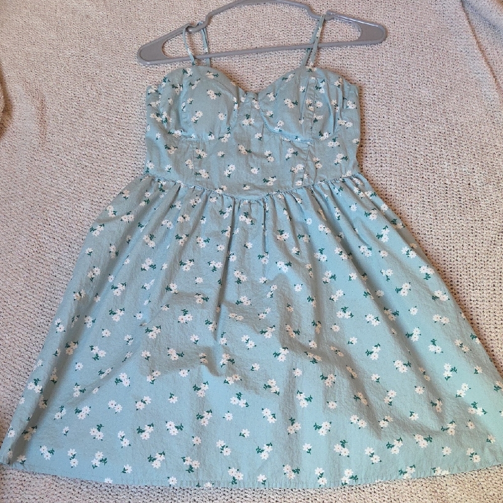 Floral Blue Womens Dress